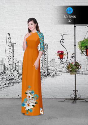 Vải áo dài hoa trên dưới-DT 2942
