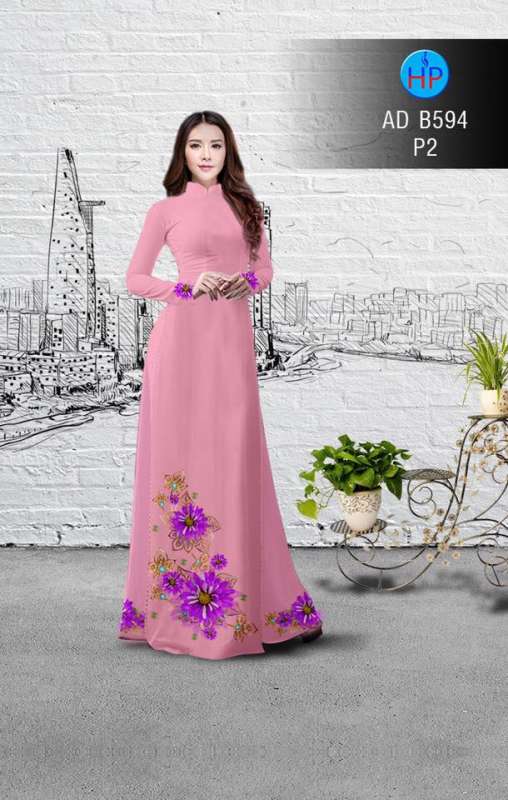 Vải áo dài hoa tím