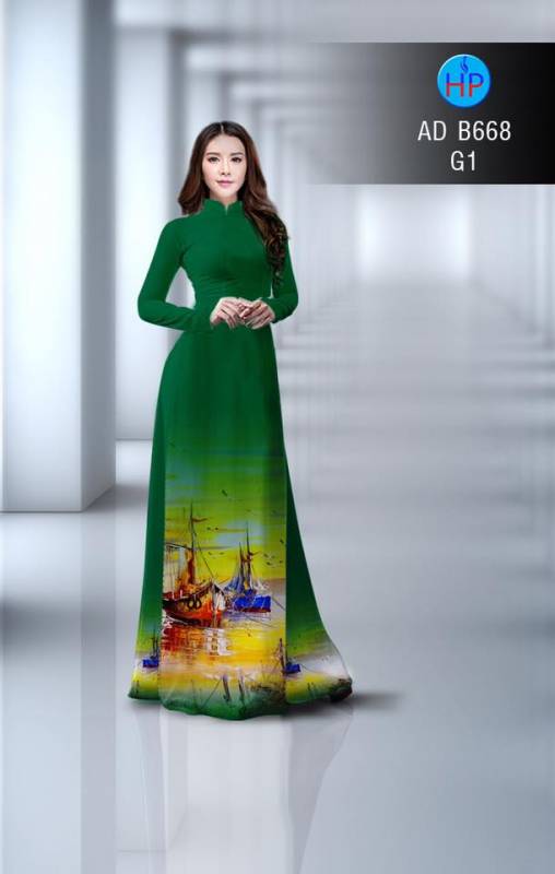 Vải áo dài phong cảnh
