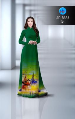 Vải áo dài phong cảnh-DT 2964