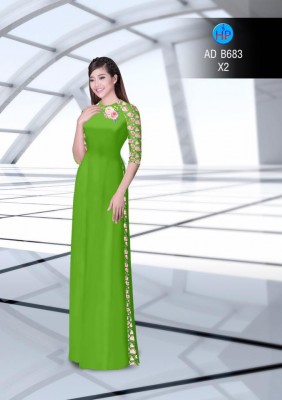 Vải áo dài hoa hồng nhỏ-DT 2977