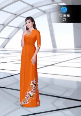Vải áo dài hoa trên dưới-DT 2985