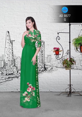 Vải áo dài hoa nhỏ trên dưới-DT 3008