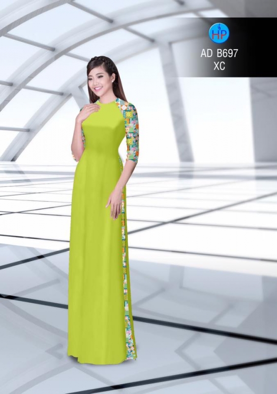Vải áo dài trơn tay hoa