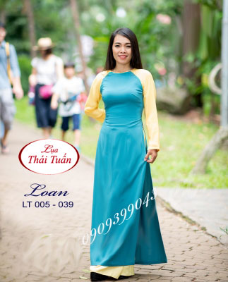 Vải áo dài trơn màu Xanh da trời-LT 3013