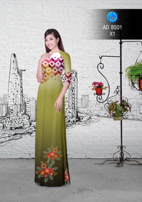 Vải áo dài hoa văn và hoa-DT 3029