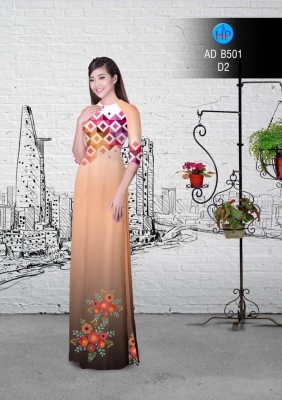 Vải áo dài hoa văn và hoa-DT 3029