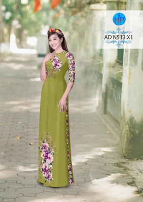 Vải áo dài hoa Hồng-DT 3035
