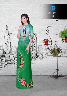 Vải áo dài đức mẹ Maria-DT 3040