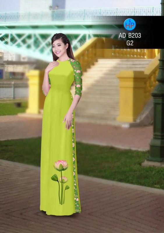 Vải áo dài hoa Sen