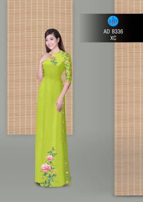 Vải áo dài hoa Hồng-DT 3043