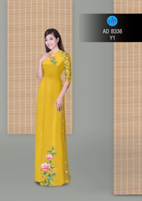 Vải áo dài hoa Hồng-DT 3043