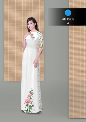 Vải áo dài hoa Hồng-DT 3043