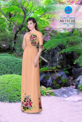 Vải áo dài hoa Hồng-DT 3046