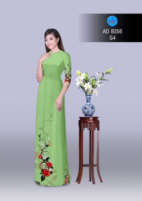 Vải áo dài hoa dây tà dưới-DT 3047