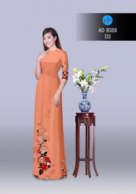 Vải áo dài hoa dây tà dưới-DT 3047