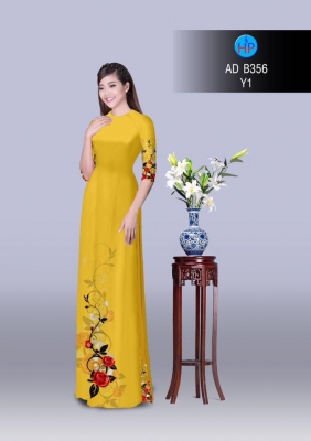 Vải áo dài hoa dây tà dưới-DT 3047