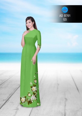 Vải áo dài hoa xéo tà dưới-DT 3050