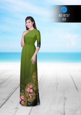 Vải áo dài hoa văn tròn-DT 3056