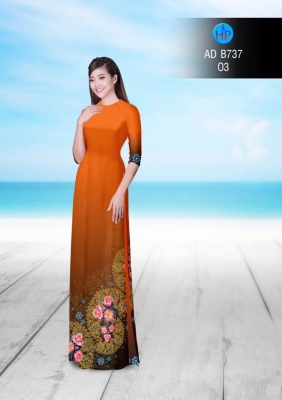 Vải áo dài hoa văn tròn-DT 3056