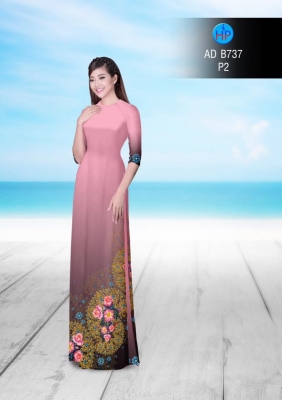 Vải áo dài hoa văn tròn-DT 3056