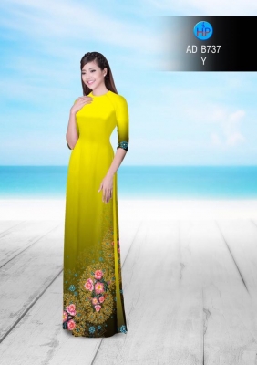 Vải áo dài hoa văn tròn-DT 3056
