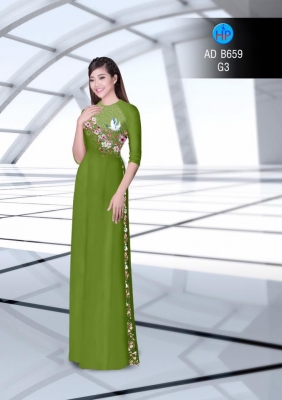 Vải áo dài hoa nhỏ thân trên-DT 3059