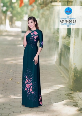 Vải áo dài hoa nhỏ trên dưới-DT 3062