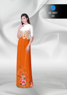 Vải áo dài hoa Hồng-DT 3070