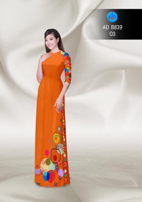 Vải áo dài hoa trừu tượng-DT 3072