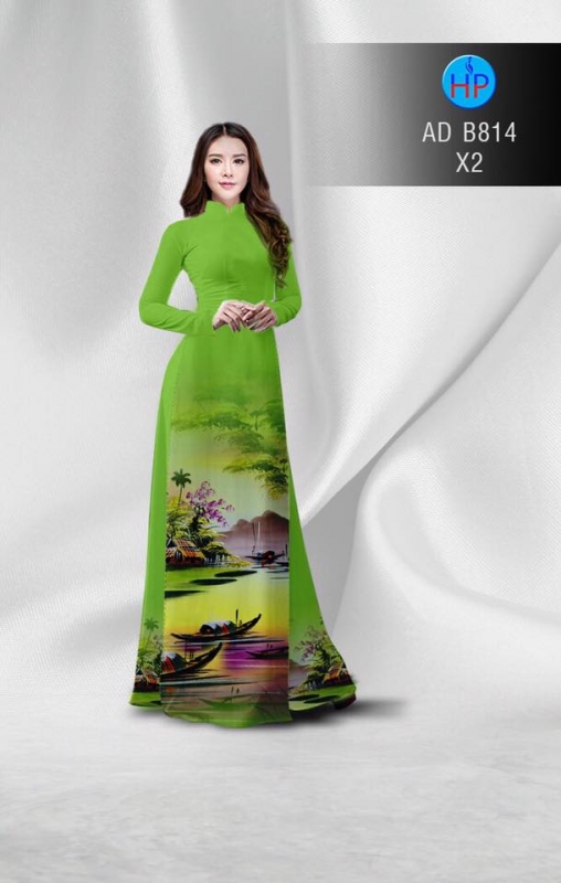 Vải áo dài phong cảnh Việt Nam 3073 - Shop vải áo dài Loan