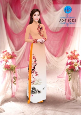 Vải áo dài phong cảnh-DT 3074