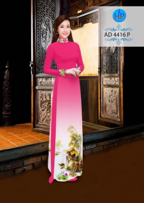 Vải áo dài phong cảnh-DT 3151