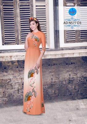 Vải áo dài hình cây Quạt-DT 3154