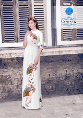 Vải áo dài hình cây Quạt-DT 3154