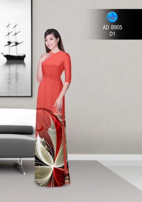 Vải áo dài hoa lập thể-DT 3167