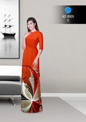 Vải áo dài hoa lập thể-DT 3167