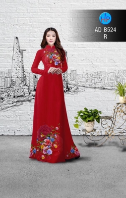 Vải áo dài hoa Hồng-DT 3178