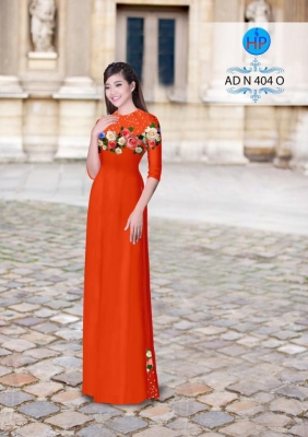 Vải áo dài hoa Hồng-DT 3179