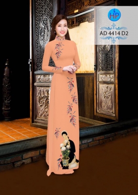 Vải áo dài hình thiếu nữ-DT 3202