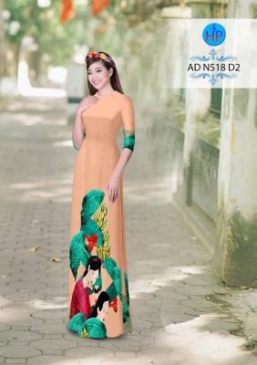 Vải áo dài hình thiếu nữ-DT 3203