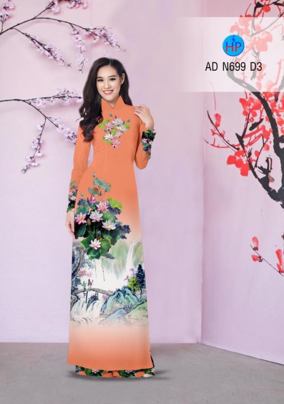 Vải áo dài phong cảnh đẹp
