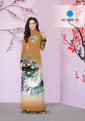 Vải áo dài phong cảnh đẹp-DT 3214