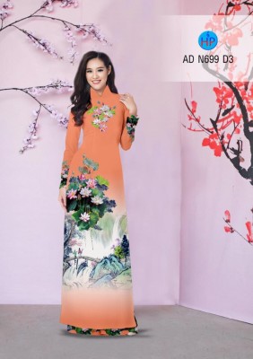 Vải áo dài phong cảnh đẹp-DT 3214