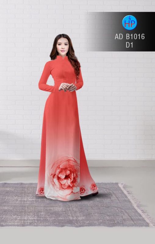 Vải áo dài hoa hồng 3D