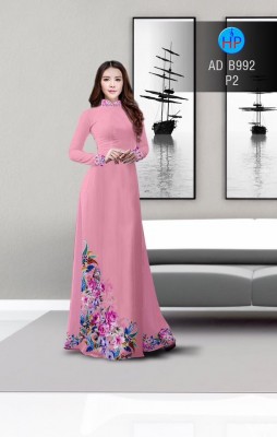 Vải áo dài hoa chùm tà dưới-DT 3219