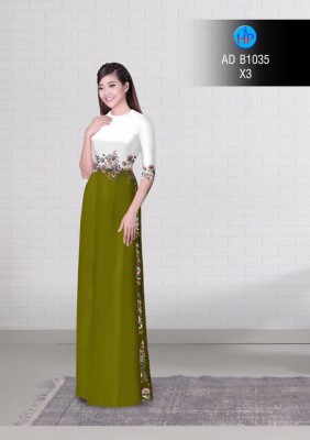 Vải áo dài hoa văn ngang eo-DT 3220