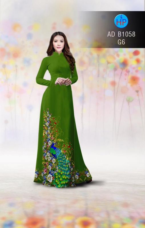 Vải áo dài chim Công