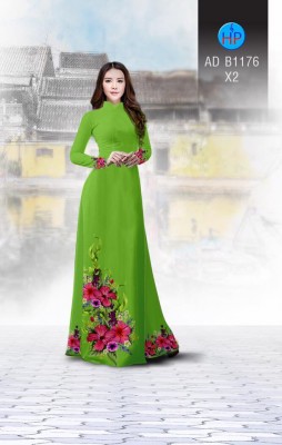 Vải áo dài hoa Râm Bụt-DT 3276