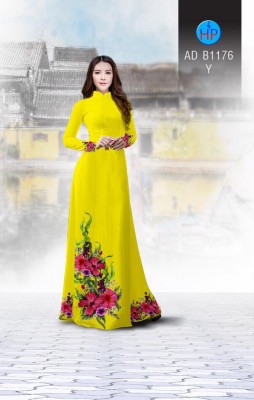 Vải áo dài hoa Râm Bụt-DT 3276